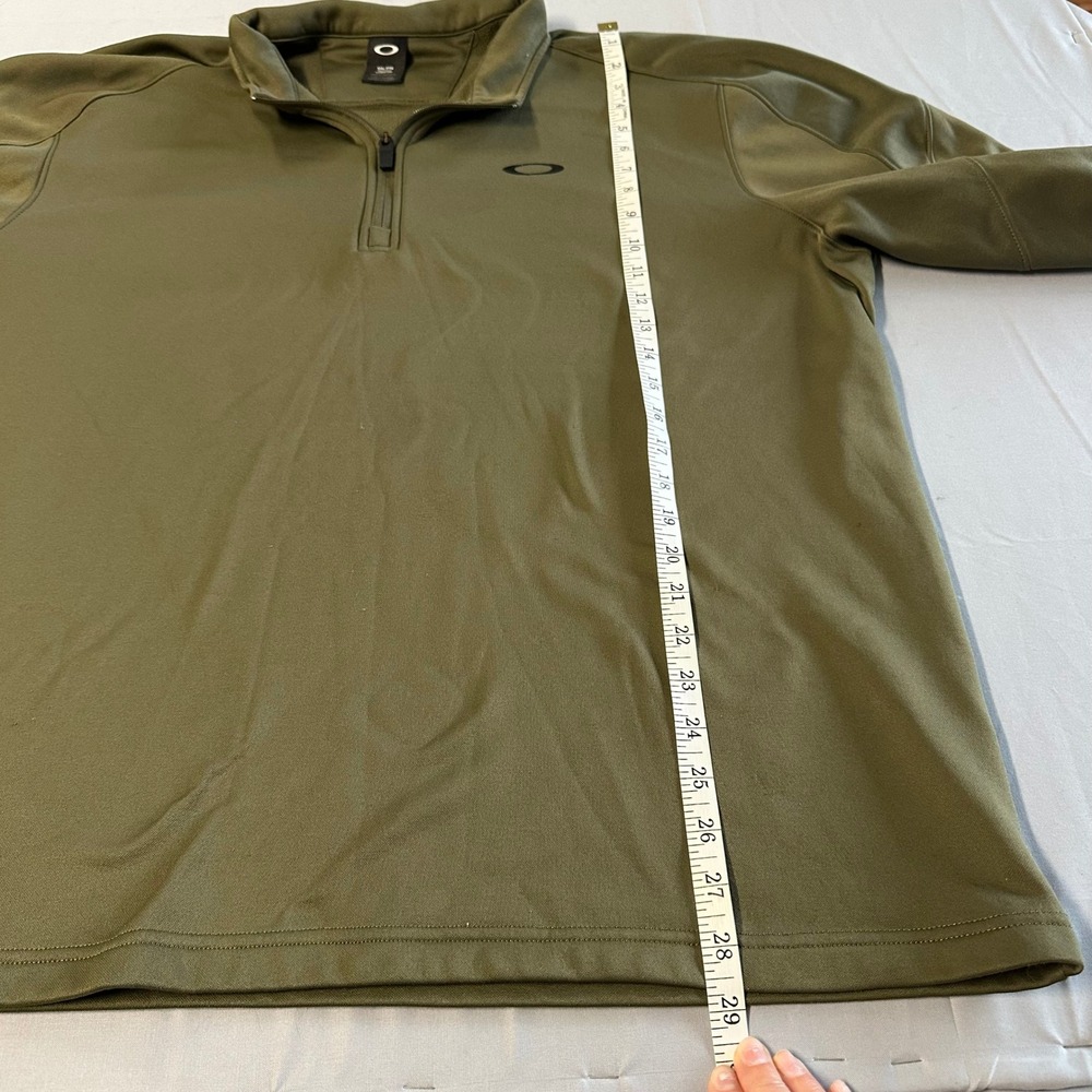 Oakley Mens XXL Quarter Zip Pullover Olive Green Athletic Mock Neck Regular Fit - Picture 6 of 9